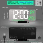 KOSUMOSU Desk Clock 6.7in Black Digital Alarm Clock with Dual Alarm, Dimming, Date, Day of Week, Temp, 12h 24h, Digital LED Clock for Table Decor, Digital Calendar Mirror Clocks Essentials - Image 6