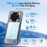 Blackview Shark 6 Unlocked Android Phones 5G (2025), Android 15 Cell Phone Unlocked, 6.88" 120Hz Display, 12GB+128GB/2TB, 16MP+8MP AI Camera, 5000mAh/18W,Fingerprint/Face ID,Dual SIM/GPS/OTG/NFC,Black - Image 7