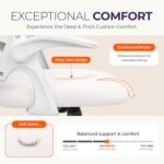 NEO Chair Office Desk Computer Gaming Ergonomic Chair with Lumbar Back Support Adjustable Height Swivel Wheels Flip-up Arms Mesh Chair for Home or Office (Ivory) - Image 5