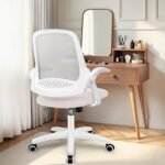 NEO Chair Office Desk Computer Gaming Ergonomic Chair with Lumbar Back Support Adjustable Height Swivel Wheels Flip-up Arms Mesh Chair for Home or Office (Ivory) - Image 9