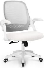 NEO Chair Office Desk Computer Gaming Ergonomic Chair with Lumbar Back Support Adjustable Height Swivel Wheels Flip-up Arms Mesh Chair for Home or Office (Ivory) - Image 10