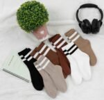 BomKinta Womens Striped Crew Socks - Retro Above Ankle Cotton Sock - Casual Cozy Athletic Style Socks Gifts Size 5-10 - Image 4