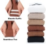BomKinta Womens Striped Crew Socks - Retro Above Ankle Cotton Sock - Casual Cozy Athletic Style Socks Gifts Size 5-10 - Image 6