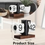 FOSA Flip Desk Clock, Retro Vintage Flip Desk Table Clock, Digital Sided Large Numbers Mechanical Flip Clock Wood Base for Living Room, Study Room and Office（Black） - Image 4