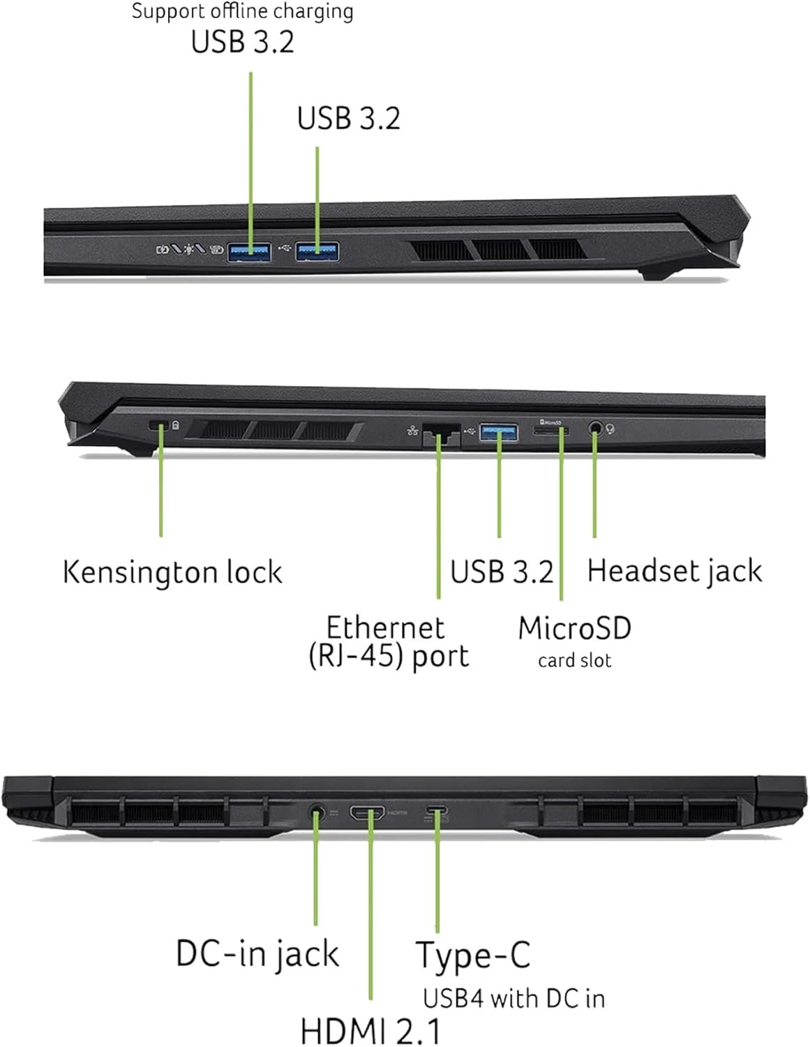 acer Nitro V 16 AI Gaming Laptop 16" WUXGA IPS 180Hz AMD 6-core Ryzen 5 240 16GB DDR5 512GB SSD GeForce RTX 5050 (Up to 421 AI Tops) Backlit Wi-Fi6E Type-C Win11Pro w/ICP Hub - Image 8