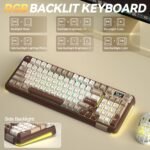 SOLAKAKA A99 Pro Mechanical Keyboard with LCD Screen & Metal Knob, Wireless Gaming Keyboard with BT5.0/2.4GHz/USB-C, Hot Swappable Creamy Keyboard, Gasket Structure, RGB Backlit, for Win/Mac - Image 9