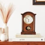 Bulova Dalton Chiming Pendulum Table Clock - Walnut Finish - Gold-Tone Accents - Image 5