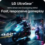 LG 24G411A-B 24-inch Ultragear Full HD (1920 x 1080) IPS Gaming Monitor, 144Hz (O/C), 1ms MBR, NVIDIA G-Sync Compatible, AMD FreeSync, HDR10, HDMI, DisplayPort, Slim Stand, Black - Image 5