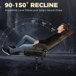 GTPLAYER Big and Tall Gaming Chair for Adults, Ergonomic Office Chair with Footrest, Heavy Duty 350 lbs Capacity, High Back, Premium Leather & Iridescent Trim, ACE-Armor, Black & Red - Image 5