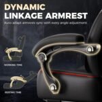 GTPLAYER Big and Tall Gaming Chair for Adults, Ergonomic Office Chair with Footrest, Heavy Duty 350 lbs Capacity, High Back, Premium Leather & Iridescent Trim, ACE-Armor, Black & Red - Image 7