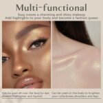 4 Colors Holographic Multichrome Glitter Eyeshadow Palette, Chameleon White Color Shift Glitter Iridescent Baked Eyeshadow Powder, Sparkling Smooth Shimmer Face Highlighter Fairy Makeup 01 - Image 5