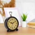 2 Pack Vintage Retro Analog Alarm Clocks, 5.2 Inch Silent Non Ticking Small Table Clock, Battery Operated Desk Clocks for Bedroom, Elegant Bedside Gift Clock for Living Room, Office, Room Decor - Image 6
