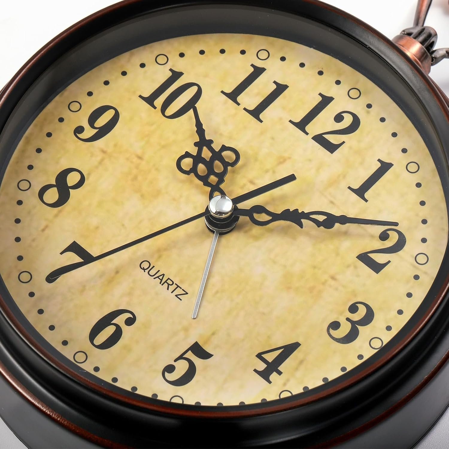 2 Pack Vintage Retro Analog Alarm Clocks, 5.2 Inch Silent Non Ticking Small Table Clock, Battery Operated Desk Clocks for Bedroom, Elegant Bedside Gift Clock for Living Room, Office, Room Decor - Image 8