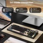 RK ROYAL KLUDGE N99 Wireless Mechanical Keyboard, Smart Display Screen & Knob, BT/2.4G/USB-C, 96% Hot Swappable Custom Keyboard, Pre-lubed Linear Switches, Gasket Mount, RGB Gaming Keyboard - Image 4