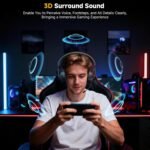SG600 Wireless Gaming Headset for PC, PS5, PS4, Laptop, Mac, Nintendo Switch, 2.4GHz & Bluetooth 5.3 Gaming Headphones with Noise Canceling Mic, Stereo Sound, 70+Hr Battery, 15ms Latency - Image 4