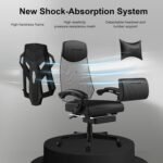 GTPLAYER Gaming Chair, Computer Chair with Mesh Back, Ergonomic Gaming Chair with Footrest, Reclining Gamer Chair with Adjustable Headrest and Lumbar Support for Gaming and Office (Black) - Image 5