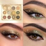 KYDA 12 Colors Olive Green Eyeshadow Palette, Sparkling Reflective Green Bronzer Eyeshadow, Matte Olive Ginger Nude Eyes Shadow, Smooth Blendable Powder, Smokey Eyes Makeup - Image 6