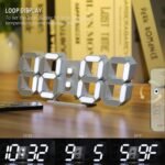 KOSUMOSU 3D LED Digital Wall Clock ,9.7", Large Display Table/ Desk Clock with Remote Control 12/24H Temperature (White Light) - Image 4