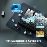 RedThunder K95 Wireless Mechanical Keyboard,TFT Screen & Knob, Trip-Modes Connection, Gasket Custom Hot-Swap Keyboard, RGB Backlit, Pre-lubed Linear Switches, Side Printed PBT Keycaps, Gray Gradient - Image 7