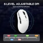 EPOMAKER Click Lite Wireless Gaming Mouse, 800 to 12,000 DPI Adjustable, PAW3311 Sensor, 500mAh, 59g, 2.4G/BT/USB-C Rechargeable Wireless Mouse with 5 Programmable Buttons for PC/Mac/Linux (White) - Image 6