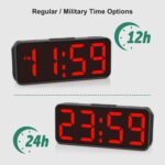 Peakeep Small Battery Powered Digital Alarm Clocks for Bedrooms Bedside, Cordless Tiny Travel Portable Desk Clock, Large Numbers Auto Dimmable, LED Display 4 Dimmers, 5 Alarm Volumes - Image 6