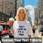 Custom T Shirts for Women Men T-Shirt Front & Back Personalized Add Your Own Design with Image Text Logo - Image 4