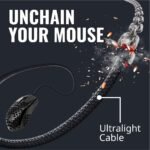 Cooler Master MM710 Glossy Black Gaming Mouse with Lightweight Honeycomb Shell, Ultraweave Cable, 16000 DPI Optical Sensor - Image 4