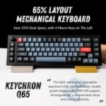 Keychron Q65 Wired 65% Layout Compact Mechanical Keyboard, QMK/VIA Macro Keys Knob Hot-Swappable Aluminum Body Gaming 1000 Hz Polling Rate Compatible with Mac Windows Linux-Gateron Blue Switch - Image 3
