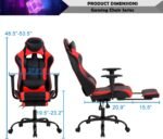 Gaming Chair Racing Style Office Computer Game Chair Ergonomic Desk Chair with Headrest Lumbar Support,High Back Gamer Office Chair Massage Recliner Video Game Chairs for Kids or Adults,Red - Image 3