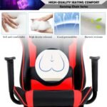 Gaming Chair Racing Style Office Computer Game Chair Ergonomic Desk Chair with Headrest Lumbar Support,High Back Gamer Office Chair Massage Recliner Video Game Chairs for Kids or Adults,Red - Image 5