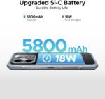 DOOGEE Blade GT Pro 5G Rugged Phone with LED Light Effect,32GB+512GB/2TB Rugged Smartphone,6.72” FHD+120Hz, 5800 mAh Android Phone,100MP+32MP AI Camera/Face& Finger ID/NFC,Sliver - Image 7