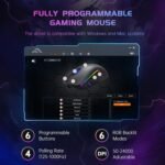 FFJ Wireless Gaming Mouse, 24000 DPI, Tri-Mode 2.4G/USB-C/Bluetooth 5.3 Gaming Mouse Wireless, RGB Programmable Mouse Gamer, 75Hrs Battery Life, Rechargeable Gaming Mice for PC, Mac, PS5, Xbox - Black - Image 4