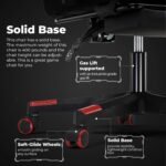 EXRACING Gaming Chair Ergonomic Computer Chair with Footrest and Lumbar Support, Height Adjustable High Back Leather Office Chair, 360° Swivel with Linked Armrest, for Adult and Teen (Red) - Image 6