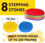 Stepping Stones for kids,8/12 PCS Durable Non-Slip Balance Stones Indoor Outdoor toys for toddlers develope Kids Balance and Coordination Skills - Image 3