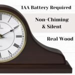 Mantel Clock Battery Operated - Wooden Mantle Clock - 15x7.5 - Silent, Made of Real Wood & Easy to Read - for Living Room Decor Above Fireplace Mantel, Office, Shelf, Table & Home Décor Gift - Image 4