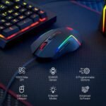 Redragon M616 RGB Gaming Mouse, 10000 DPI Wired Optical Mouse with 6 Programmable Buttons & 8 Backlit Modes, Software Supports DIY Keybinds - Image 3