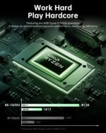 2026 Gaming Laptop with AMD Ryzen 7430U Processor(Up to 4.3GHZ),ΑMD Radeon Graphics,16GB DDR4 RAM 512GB SSD,WiFi 6,15.6 inch IPS Display,Type-C,Micro SD,Webcam,Windows 11 Slim Laptop Computers - Image 4