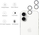 Ailun 3 Pack Camera Lens Protector for iPhone 17,Tempered Glass,9H Hardness,Ultra HD,Anti-Scratch,Case Friendly,Does not Affect Night Shots - Image 3