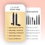 LA PURE Waterproof Liquid Eyeliner Stamp Winged Eyeliner Tool 2x Cat Eye - Winged & Fine Tipped Pen Eyeliner Stencil Smudge Proof Black Eye Liner Tiktok Trend Items Wing Stamp - Black 8mm - Image 6