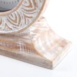 NIKKY HOME Hand Carved Wood Table Clock, Shelf Desk Top Clock Battery Operated Boho Design, Vintage Home Decor for Fireplace Mantel, Desktop, Countertop, Distressed White - Image 6