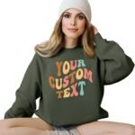 Custom Text Shirt for Women, Personalized Vintage Name T-Shirt, Mama Retro Design Your Own Sweatshirt, Couple Trendy Tees - Image 4