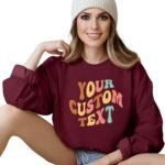 Custom Text Shirt for Women, Personalized Vintage Name T-Shirt, Mama Retro Design Your Own Sweatshirt, Couple Trendy Tees - Image 10