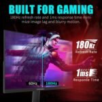 Viewedge 24 Inch Gaming Monitor with 180Hz, VA 1ms, FHD 1080p and HDR 10 PC Computer Monitor with 100% sRGB, Bluelight Filter, 2 HDMI & 1 DP Port, Support Freesync and Wall Mounted - Image 3
