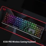 Redragon K556 PRO Upgraded Wireless RGB Gaming Keyboard, BT/2.4Ghz Tri-Mode Aluminum Mechanical Keyboard w/No-Lag Connection, Hot-Swap Linear Quiet Red Switch - Image 9