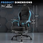 LEMBERI Gaming Chair, Fabric Big and Tall Video Game Chairs for Adults with Footrest,Racing Style Ergonomic Computer Gamer Chair with Headrest and Lumbar Support (Blue) - Image 4