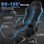 LEMBERI Gaming Chair, Fabric Big and Tall Video Game Chairs for Adults with Footrest,Racing Style Ergonomic Computer Gamer Chair with Headrest and Lumbar Support (Blue) - Image 6