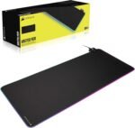 Corsair MM700 RGB Extended Cloth Gaming Mouse Pad - 36.6" x 15.8" - 360° RGB Lighting - Two USB Port Hub - Thick Rubber - Black - Image 5