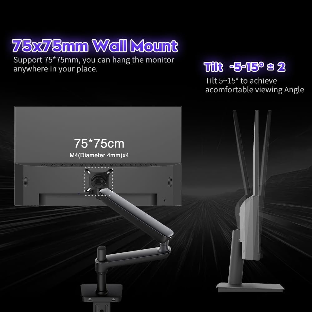 Viewedge 24 Inch Gaming Monitor with 240Hz, VA 1ms, FHD 1080p and HDR 10 PC Computer Monitor with 110% sRGB, Bluelight Filter, 2 HDMI & 1 DP Port, Support Adaptive Sync and Wall Mounted - Image 7