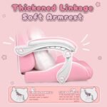 PUKAMI Pink Gaming Chair Cute with Cat Ears and Cat Paw Lumbar Cushion, Ergonomic Computer Chair for Girl with Footrest and Headrest, Comfortable Reclining PC Game Chair for Adult, Teen (Pink) - Image 6