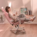 PUKAMI Pink Gaming Chair Cute with Cat Ears and Cat Paw Lumbar Cushion, Ergonomic Computer Chair for Girl with Footrest and Headrest, Comfortable Reclining PC Game Chair for Adult, Teen (Pink) - Image 7